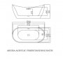 Harrogate Aruba Dovetail Grey 1700 x 800mm Acrylic Freestanding Bath