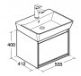 Ideal Standard Connect Air Cube Basin Unit for 600mm Basin (Gloss White with Matt White Interior)