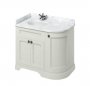 Burlington Bathrooms Sand 100cm Curved Vanity Unit With Doors and Worktop