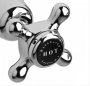Bayswater Black & Chrome Crosshead Wall Mounted Bath Shower Mixer with Hex Collar
