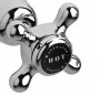 Bayswater Black & Chrome Crosshead Basin Taps with Dome Collar