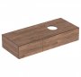 Geberit VariForm 1200mm Two Drawer Hickory Vanity Unit for Lay-On Basin