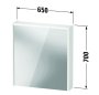 Duravit D-Code 650mm x 700mm Illuminated Left Opening Mirror Cabinet - Gloss White