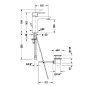 Duravit D-Code Single Lever Medium FreshStart Basin Mixer w/ MinusFlow & Waste Lever - Matt Black