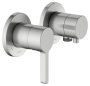 Keuco Edition 400 Single Lever Mixer Set Up 2-Way With Wall Outlet for Shower Hose - Stainless Steel