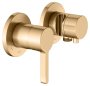 Keuco Edition 400 Single Lever Mixer Set Up 2-Way With Wall Outlet for Shower Hose & Holder - Brushed Brass
