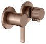 Keuco Edition 400 Single Lever Mixer Set Up 2-Way With Wall Outlet for Shower Hose & Holder - Brushed Red Gold