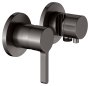 Keuco Edition 400 Single Lever Mixer Set Up 2-Way With Wall Outlet for Shower Hose & Holder - Brushed Titanblack