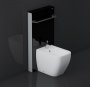 RAK Ecofix Black Obelisk Cabinet Cistern For Back To Wall Bidet