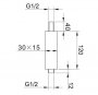 RAK 120mm Black Square Ceiling Shower Arm