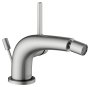 Keuco Edition 400 Single Lever Bidet Mixer with Pop-Up Waste - Stainless Steel