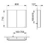 Keuco Somaris 800 x 700mm Wall-Mounted 2 Door Mirror Cabinet - Matt Black