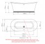 BC Designs Traditional Acrylic Boat Bath 1800mm