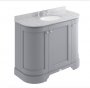 Bayswater Bathrooms Plummett Grey 1000mm 3-Door Curved Basin Cabinet