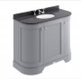 Bayswater Bathrooms Plummett Grey 1000mm 3-Door Curved Basin Cabinet