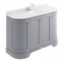 Bayswater Bathrooms 1200mm Plummett Grey 4-Door Curved Basin Cabinet