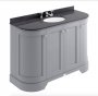 Bayswater Bathrooms 1200mm Plummett Grey 4-Door Curved Basin Cabinet