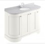 Bayswater Bathrooms 1200mm Pointing White 4-Door Curved Basin Cabinet