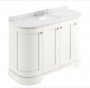 Bayswater Bathrooms 1200mm Pointing White 4-Door Curved Basin Cabinet