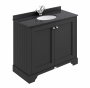 Bayswater Bathrooms Matt Black 1000mm 2-Door Basin Cabinet