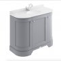 Bayswater Bathrooms Plummett Grey 1000mm 3-Door Curved Basin Cabinet