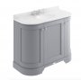 Bayswater Bathrooms Plummett Grey 1000mm 3-Door Curved Basin Cabinet
