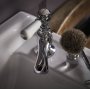 Bayswater White & Chrome Lever Basin Taps with Hex Collar