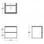 Ideal Standard Strada II 500mm 2 Drawer Wall Hung Matt Anthracite Vanity Unit