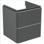 Ideal Standard Strada II 500mm Wall Hung Matt Anthracite Washbasin Unit with 2 Drawers