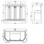 BC Designs Victrion 1000mm Nimbus White 4 Door Angled Basin Unit