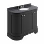 Bayswater Bathrooms Matt Black 1000mm 3-Door Curved Basin Cabinet