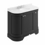 Bayswater Bathrooms Matt Black 1000mm 3-Door Curved Basin Cabinet