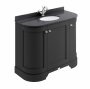 Bayswater Bathrooms Matt Black 1000mm 3-Door Curved Basin Cabinet