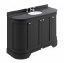 Bayswater Bathrooms 1200mm Matt Black 4-Door Curved Basin Cabinet
