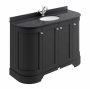 Bayswater Bathrooms 1200mm Matt Black 4-Door Curved Basin Cabinet