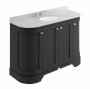 Bayswater Bathrooms 1200mm Matt Black 4-Door Curved Basin Cabinet