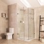 Roman Liberty 8mm Hinged Door with One In-Line Panel 1600 x 800mm (Corner Fitting)