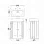 Tavistock Lansdown Sherwood Green 550mm Freestanding Unit & 2 Tap Hole Basin