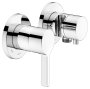 Keuco Edition 400 Single Lever Mixer Set Up 2-Way With Wall Outlet for Shower Hose & Holder - Chrome
