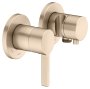 Keuco Edition 400 Single Lever Mixer Set Up 2-Way With Wall Outlet for Shower Hose & Holder - Brushed Bronze