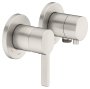Keuco Edition 400 Single Lever Mixer Set Up 2-Way With Wall Outlet for Shower Hose - Brushed Nickel