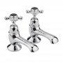 Bayswater Black & Chrome Crosshead Bath Taps with Dome Collar