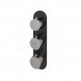 RAK Feeling Thermostatic 2 Outlet 3 Handle Black Round Shower Valve