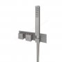 RAK Thermostatic 2 Outlet 2 Handle Grey Square Shower Valve Including Shower Kit