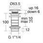 Ideal Standard Luxury Unslotted Clicker Basin Waste