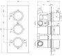 RAK Round Chrome Triple Outlet 3 Handle Thermostatic Concealed Shower Valve
