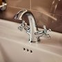 Roca Carmen Twin-Lever Basin Mixer Tap With Press Down Waste