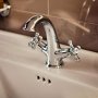 Roca Carmen Twin-Lever Basin Mixer Tap with Press Down Waste
