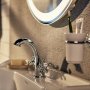 Roca Carmen Twin-Lever Basin Mixer Tap with Press Down Waste