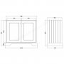 Bayswater Bathrooms Plummett Grey 1000mm 2-Door Basin Cabinet